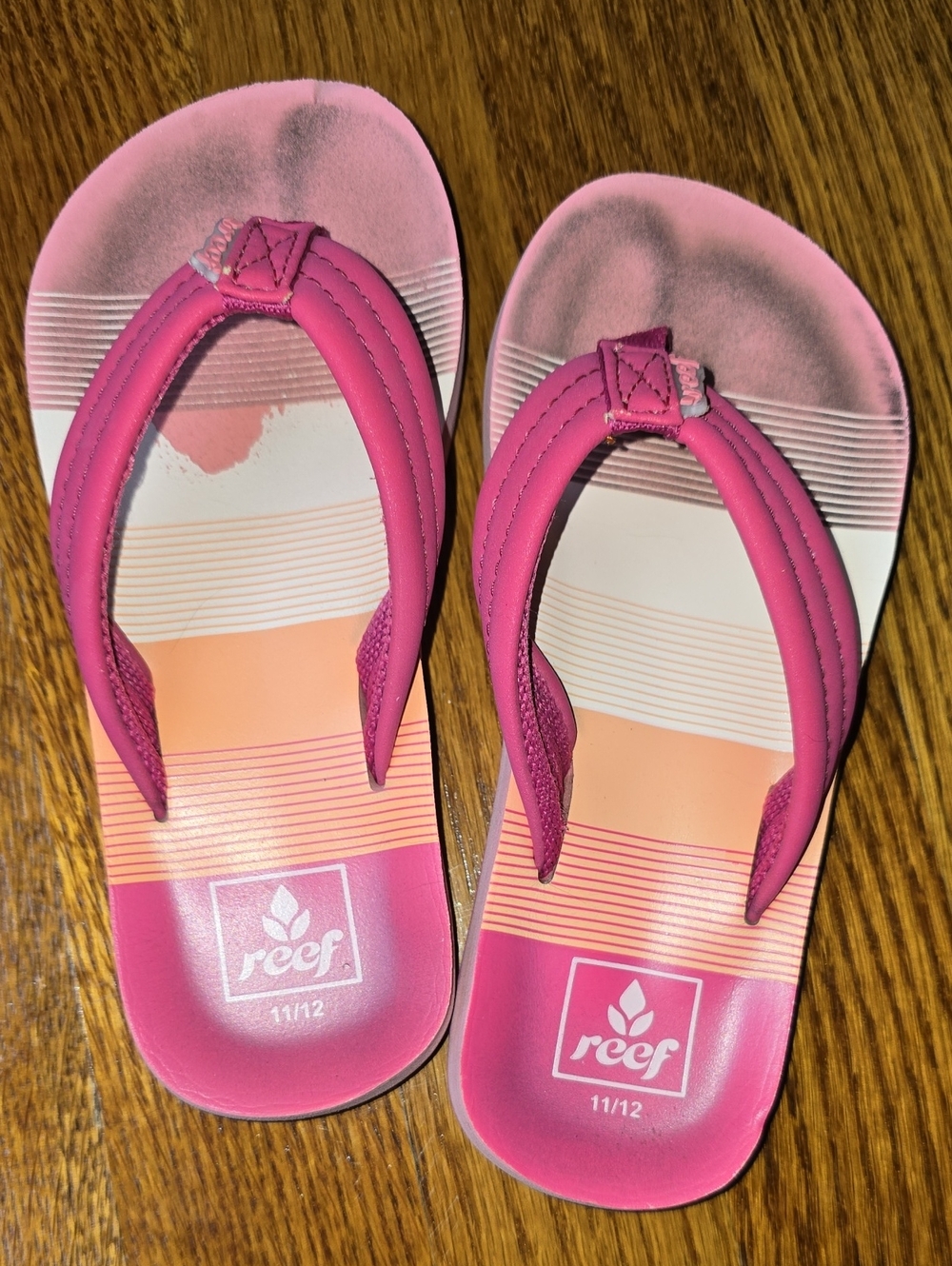Reef Kids Pink & Peach Stripe Flip Flops